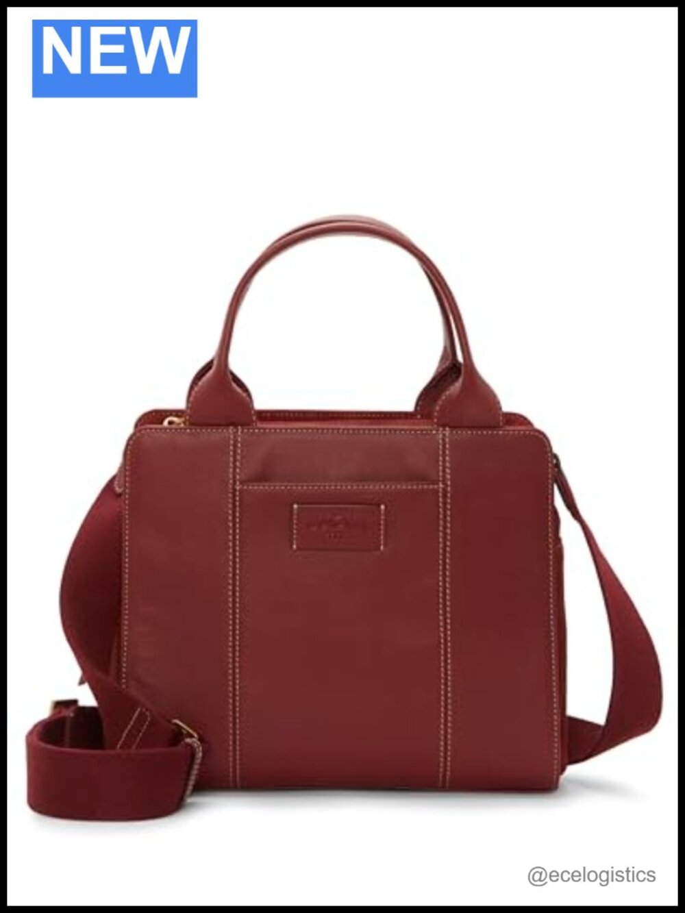 Lucky Brand Leather Satchel Handbag Zip Closure Crossbody Purse